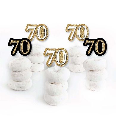 Big Dot Of Happiness Adult 70th Birthday Gold Dessert Cupcake Toppers Clear Treat Picks 24 Ct