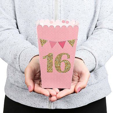 Big Dot Of Happiness Sweet 16 - 16th Birthday Party Favor Popcorn Treat Boxes - Set Of 12