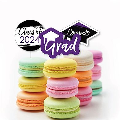Big Dot Of Happiness Purple Grad Best Is Yet To Come Cupcake Toppers 2024 Treat Picks 24 Ct