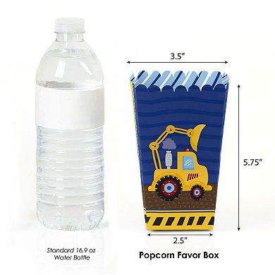 Big Dot Of Happiness Construction Truck Baby Shower Birthday Favor Popcorn Treat Boxes 12 Ct