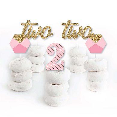 Big Dot Of Happiness 2nd Birthday Girl Two Much Fun Dessert Cupcake Toppers Treat Picks 24 Ct