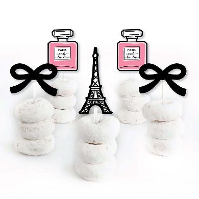 Big Dot Of Happiness Paris, Ooh La La Cupcake Toppers Paris Party Clear Treat Picks 24 Ct