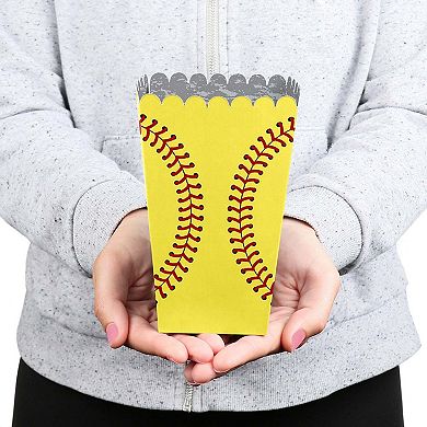 Big Dot Of Happiness Grand Slam - Fastpitch Softball - Party Favor Popcorn Treat Boxes 12 Ct