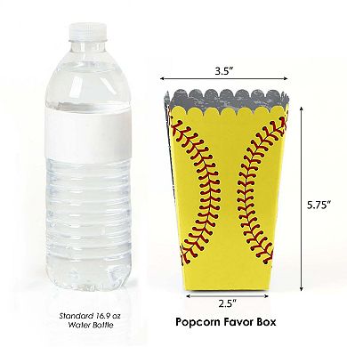 Big Dot Of Happiness Grand Slam - Fastpitch Softball - Party Favor Popcorn Treat Boxes 12 Ct