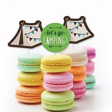 Big Dot Of Happiness Happy Camper - Cupcake Toppers Camping Party Clear Treat Picks - 24 Ct
