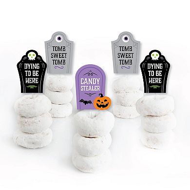 Big Dot Of Happiness Cute And Colorful Tombstones Halloween Party Clear Treat Picks 24 Ct