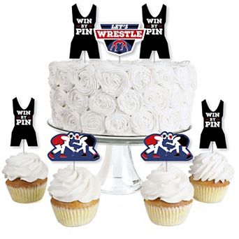 Big Dot Of Happiness Own The Mat Wrestling Dessert Cupcake Toppers Clear Treat Picks 24 ct
