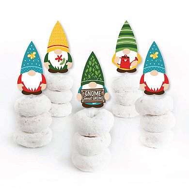 Big Dot Of Happiness Garden Gnomes - Dessert Cupcake Toppers - Party Clear Treat Picks 24 Ct