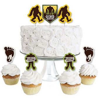 Big Dot Of Happiness Sasquatch Crossing - Dessert Cupcake Toppers - Clear Treat Picks - 24 ct