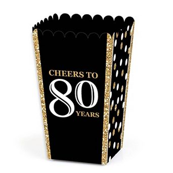 Big Dot Of Happiness Adult 80th Birthday Gold Birthday Party Favor Popcorn Treat Boxes 12 ct
