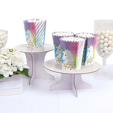 Big Dot Of Happiness Stay Magical Rainbow Unicorn - Party Favor Popcorn Treat Boxes - 12 Ct