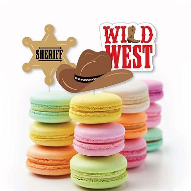 Big Dot Of Happiness Western Hoedown Cupcake Toppers Cowboy Party Clear Treat Picks 24 Ct