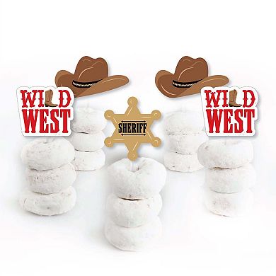 Big Dot Of Happiness Western Hoedown Cupcake Toppers Cowboy Party Clear Treat Picks 24 Ct