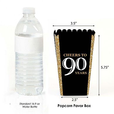 Big Dot Of Happiness Adult 90th Birthday Gold Birthday Party Favor Popcorn Treat Boxes 12 Ct