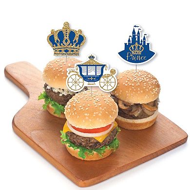 Big Dot Of Happiness Royal Prince Charming Cupcake Toppers Party Clear Treat Picks 24 Ct