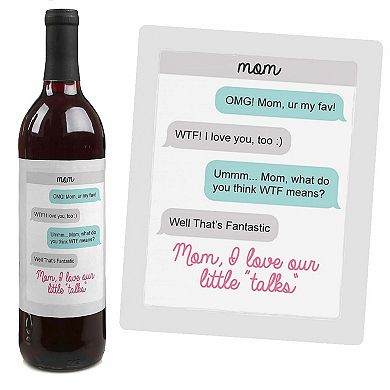 Big Dot Of Happiness Mom, I Must Confess - Gift For Women - Wine Bottle Label Stickers - 4 Ct