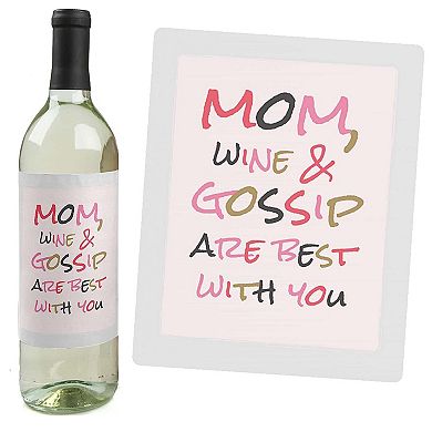 Big Dot Of Happiness Mom, I Must Confess - Gift For Women - Wine Bottle Label Stickers - 4 Ct