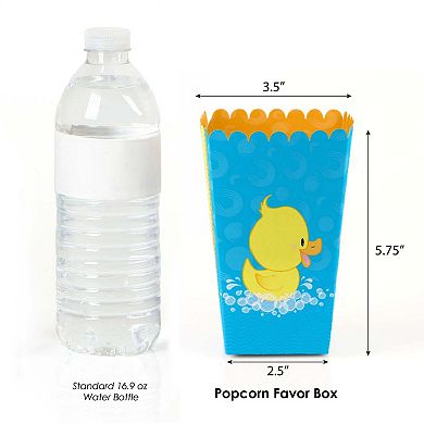 Big Dot Of Happiness Ducky Duck - Baby Shower Or Birthday Favor Popcorn Treat Boxes - 12 Ct