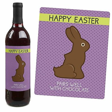 Big Dot Of Happiness Hippity Hoppity Easter Bunny Party Decor Wine Bottle Label Stickers 4 Ct