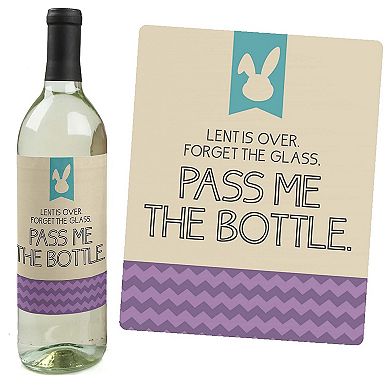 Big Dot Of Happiness Hippity Hoppity Easter Bunny Party Decor Wine Bottle Label Stickers 4 Ct