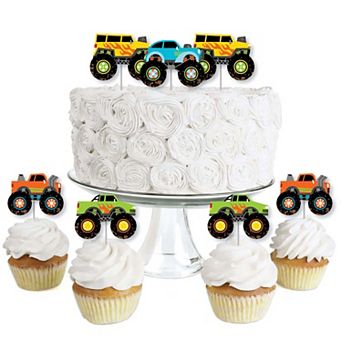 Big Dot Of Happiness Smash & Crash Monster Truck Dessert Cupcake Toppers Treat Picks 24 ct