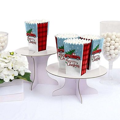 Big Dot Of Happiness Merry Little Christmas Tree - Red Truck Favor Popcorn Treat Boxes 12 Ct
