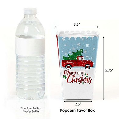 Big Dot Of Happiness Merry Little Christmas Tree - Red Truck Favor Popcorn Treat Boxes 12 Ct