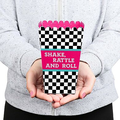 Big Dot Of Happiness 50's Sock Hop - 1950s Rock N Roll Party Favor Popcorn Treat Boxes 12 Ct