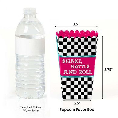 Big Dot Of Happiness 50's Sock Hop - 1950s Rock N Roll Party Favor Popcorn Treat Boxes 12 Ct