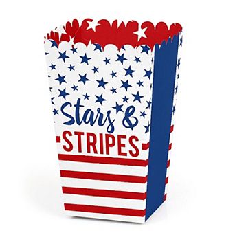 Big Dot Of Happiness Stars & Stripes - Usa Patriotic Party Favor Popcorn Treat Boxes - 12 ct