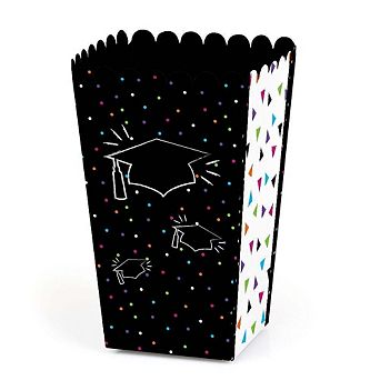 Big Dot Of Happiness Hats Off Grad - Graduation Party Favor Popcorn Treat Boxes - Set Of 12