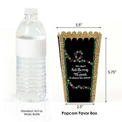 Big Dot Of Happiness Mardi Gras - Masquerade Party Popcorn Favor Treat Boxes - Set Of 12