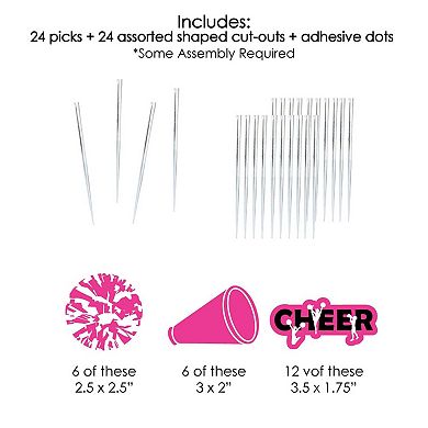 Big Dot Of Happiness We Got Spirit Cheerleading Cupcake Toppers Clear Treat Picks 24 Ct
