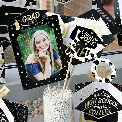 Big Dot Of Happiness Goodbye High School, Hello College Grad Sticks Photo Table Toppers 15 Pc