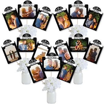 Big Dot Of Happiness Mr. & Mrs. Black & White Picture Centerpieces Photo Table Toppers 15 pc