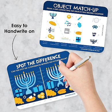 Big Dot Of Happiness Hanukkah Menorah - 2-in-1 Chanukah Holiday - Activity Duo Games - Set Of 20