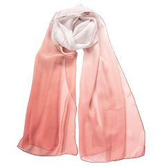 Rosa - Long Satin Silk Scarf - Peach