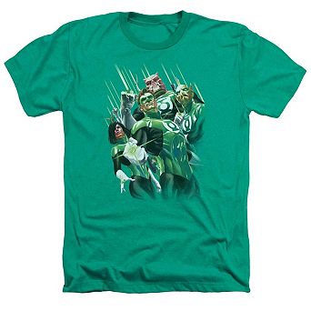 Green Lantern Power Of The Rings Adult Heather T-shirt