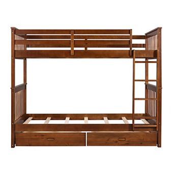 Merax Bunk Bed with Ladders and Two Storage Drawers