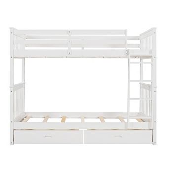 Merax Bunk Bed with Ladders and Two Storage Drawers