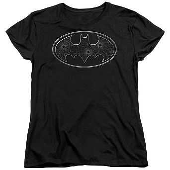 Batman Glass Hole Logo Short Sleeve Womens T-shirt