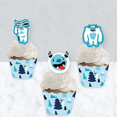 Big Dot Of Happiness Yeti To Party - Cupcake Decor - Cupcake Wrappers & Treat Picks Kit 24 Ct