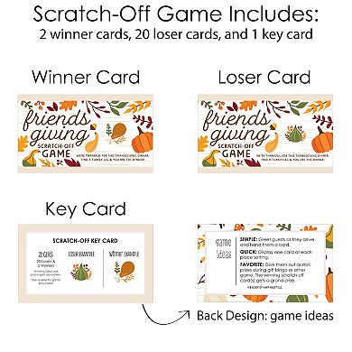 Big Dot Of Happiness Fall Friends Thanksgiving - Friendsgiving Game Scratch Off Cards - 22 Count