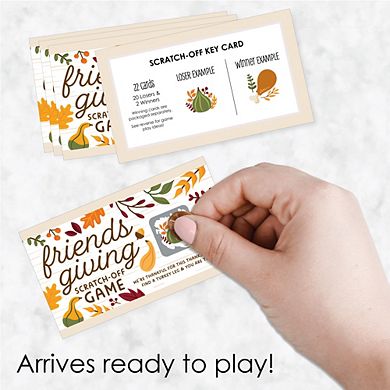 Big Dot Of Happiness Fall Friends Thanksgiving - Friendsgiving Game Scratch Off Cards - 22 Count