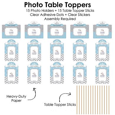 Big Dot Of Happiness Winter Wonderland Picture Centerpiece Sticks Photo Table Toppers 15 Pc