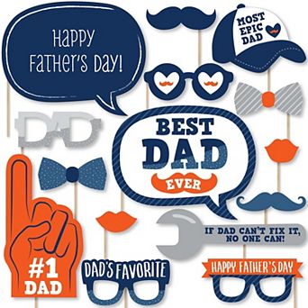 Big Dot Of Happiness Happy Father's Day - We Love Dad Party Photo Booth Props Kit - 20 Count