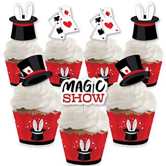 Big Dot Of Happiness Ta-da, Magic Show Decor - Cupcake Wrappers & Treat Picks Kit 24 ct