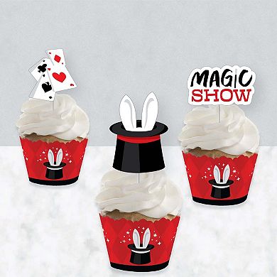 Big Dot Of Happiness Ta-da, Magic Show Decor - Cupcake Wrappers & Treat Picks Kit 24 Ct