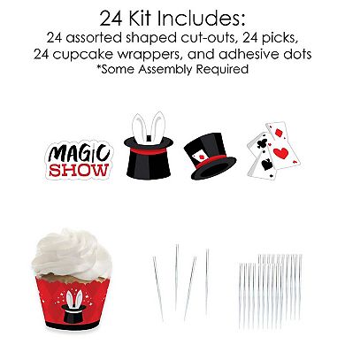 Big Dot Of Happiness Ta-da, Magic Show Decor - Cupcake Wrappers & Treat Picks Kit 24 Ct