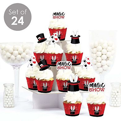 Big Dot Of Happiness Ta-da, Magic Show Decor - Cupcake Wrappers & Treat Picks Kit 24 Ct